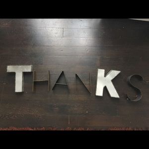 Eclectic "thanks" sign perfect for any event!